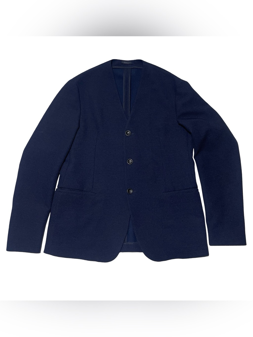 Armani Collezioni Blazer Men 50 euro US 40 Travel Blue Honeycomb Ruffled